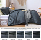 WRENSONGE Queen Comforter Set - 3 Pieces Prewashed Blue Grey Comforter Soft Lightweight for All Seasons,Down Alternative Comforters Queen Size with 2 Pillow Shams