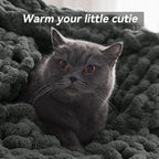 Negwoo Chunky Knit Throw Blanket, 40''*50'' Knitted Throw Chenille Yarn for Bed Couch, Handmade Dark Grey Crochet Big Thick Blanket, Machine Washable Cute Comfy Blanket for Home Decor