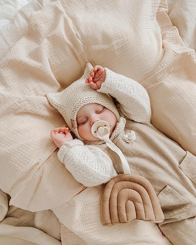 meowcards Muslin Swaddle Blankets for Baby, Unisex Baby Boys Girls Essentials, Large 47 x 47 inches, Boho Receiving Blankets Newborn Registry Must Haves (Pale Yellow, Simple)