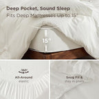 Bedsure Duvet Cover with Fitted Sheet King - Deep Pocket, Hotel Luxury Soft Double Brushed Bedding Set with Zipper Closure, 1 Duvet Cover, 1 Fitted Sheet, 2 Pillow Shams, NO Comforter, Cream White