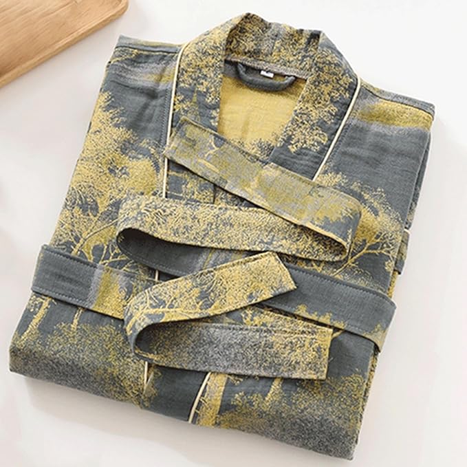 Womens Boho Floral Print Robe Lightweight Short Sleeve Bathrobe Soft Kimono Robes V-neck Loungewear with Pockets
