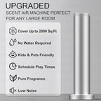 Wireless Hotel Scent Diffuser Starter Kit- Cordless Rechargeable Diffuser for Whole House -Hotel Scents Collection - App Control Waterless Essential Oil Diffuser for Large Room, Studio, Office(Silver)