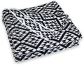 Nordic Style Black and White Stripes Throw Blanket for Couch,Soft Cozy Cable Knit Throw for Bed Sofa Chair Living Room,Lightweight Warm Maximalist Decor Christmas Blanket,50"x60"(cr-D01)