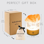 MYDAYS&DESIGN Salt Lamp Natural Pink Crystal Himalayan Salt Rocks, LED Light Dimmer with 3 Levels Cordless, Crystal Lamp Night Light Rechargeable for Room Home Decor Relaxation Ambiance