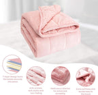 Cottonblue Weighted Blankets 25lbs for King Bed, Sherpa Fleece Weighted Blanket for Adults, Soft Heavy Blanket with Premium Glass Bead for Calming and Relax, 90" x 90", Pink