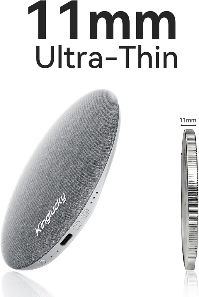 Kinglucky Pillow Speaker for Sleeping, Bluetooth Speaker Under Pillow with Built-in Pink Noise White Noise Sound Machine for Sleeping, White Noise Sound Machine with Sleep Pink Noise Music Grey