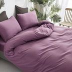 Luxlovery Purple Comforter Set Cal King Pale Mauve Bedding Comforter Set Dusty Purple Modern Elegant Solid Bed Blanket Soft Breathable Lilac Blanket Quilts 3 Piece Bedding Set for Women
