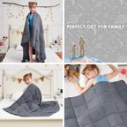 Weighted Blanket Kids 5lbs, 36"x48", Cooling Heavy Throw Blanket for 40-60lbs, Microfiber Soft Thick Big Blankets Weighted Comforter Breathable Gift for Sleeping, Grey
