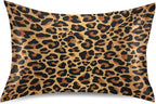 Satin Pillowcase for Hair and Skin, Leopard Print Silk Pillowcase Soft and Cozy Body Pillow Covers, Queen Size Satin Pillow Cases with Envelope Closure(20x30 Inch), 1PC