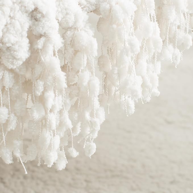 Throw Blanket for Couch, White Luxury Knitted Throws 60"x80", Textured Blankets with Handmade Fringe Tassels for Bed Sofa Decorative, Chunky Soft Farmhouse Boho Home Decor