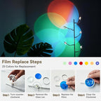 Sunset Lamp, 5 Head Halo Sunset Floor Lamp Halo Lamp with Replaceable Filters Ambient Mood Halo Projector Floor Lamp for Bedroom Living Room