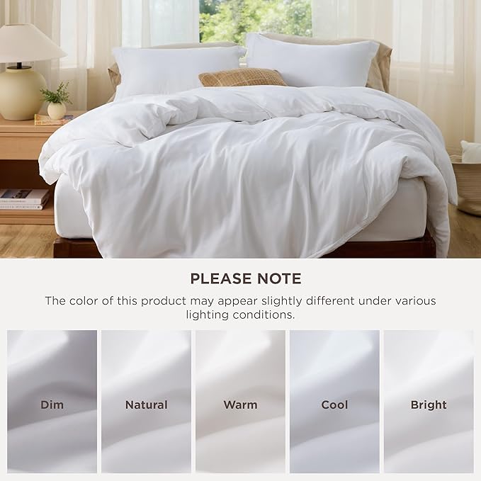 Bedsure Duvet Cover Oversized King Size - Soft Double Brushed Bedding Set for Kids & Adults, Zipper Closure, 3 Pieces, Includes 1 Duvet Cover (120"x98") & 2 Pillow Shams, NO Comforter, White