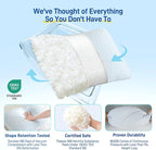 Alkyonos Shredded Memory Foam Cooling Soft Pillow Queen Size, Adjustable Hypoallergenic Hotel Quality Pillow for Back, Side and Stomach Sleeper, Viscose Derived from Bamboo, Oeko-TEX Certified