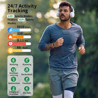 Smart Bracelet for Men Women, Fitness Tracker with Free App, 24/7 Auto Heart Rate/SpO2 Monitor, Sleep Stress Tracking Smart Health Wristband, 120+ Sports Modes with Extended Armband, IP68 Waterproof