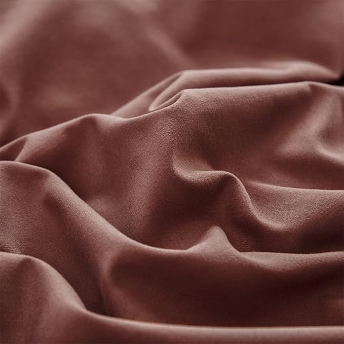 CLOTHKNOW Brick Red California King Comforter Set 3Pcs Rust Red Bedding Comforter Sets Soft Brownish Comforter with 2 x Pillow Cases