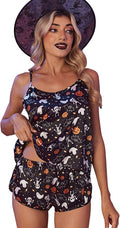Ekouaer Silk Pajamas Set for Women Satin Backless Lingerie Pjs Cami Top and Shorts Nightwear