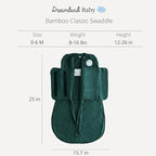Dreamland Baby Viscose Swaddle Blanket (0-6 Months). 1.0 TOG Ultra Soft Swaddle Blanket w/Built in Band. 97% Viscose, 3% Spandex (Forest). Mom-Owned US Business, Premium Materials