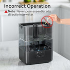 CHIVALZ Humidifiers for Bedroom Large Room Home, 6L Cool Mist Humidifier for Baby and Plant, Oil Diffuser, Top Fill Humidifier with Night Light, Quiet 26dB, Up to 50H, Black 1Pack
