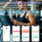 Health Fitness Tracker Ring for Women Men – Smart Ring with Heart Rate, SpO2, Blood Pressure, Sleep Monitoring with Charging Case,Remote Photography, Family Care, No Subscription Fee (Gold 11)