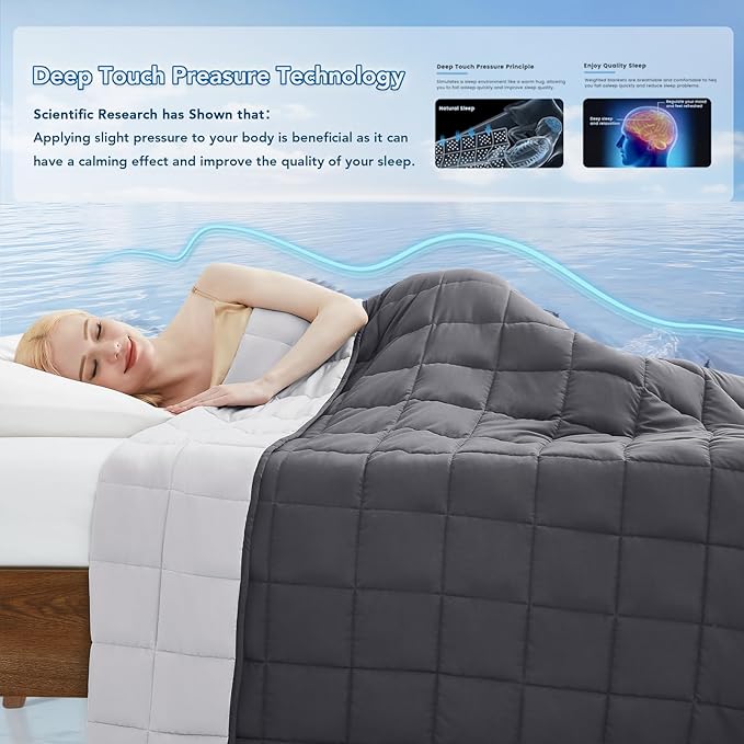 Topcee Weighted Blanket for Adults (25 lbs, 60" x 80") Queen Size Soft Cooling Heavy Blanket Sleeping, Apply to 240-260 lbs Body, Thick Breathable Blanket with Glass Bead, Easy Care