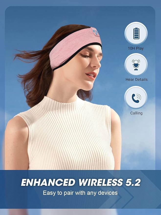 Sleep-Headphones-Wireless-Bluetooth-Headband - Comfy Sleeping Eye Mask Headphones Headset, Sport Headband Earbuds Electronics Tech Gadgets Christmas Birthday Gifts for Women Men Running