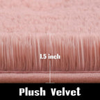 Jelymark Super Soft Shaggy Rug for Bedroom, 8x10 Feet Fluffy Carpet for Living Room, Fuzzy Indoor Plush Area Rug for Home Decor, Furry Floor Rugs for Dorm, Kids Nursery Rug for Girls, Blush Pink