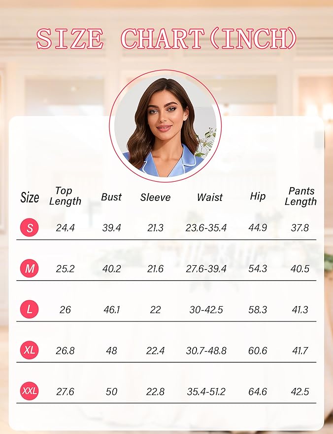 EPLAZA Silk Pajamas for Women Satin Pajamas Set 5 Pcs Long Sleeve Print Pattern Button Down Pjs Sleepwear Loungewear Set