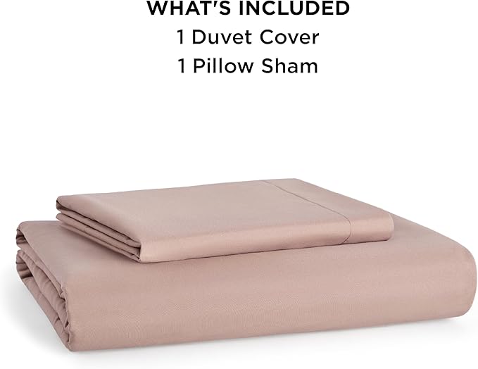 Bedsure Duvet Cover Twin/Twin XL Size - Soft Double Brushed Bedding Set for Kids & Adults, Zipper Closure, 2 Pieces, Includes 1 Duvet Cover (68"x90") & 1 Pillow Sham, NO Comforter, Dusty Rose