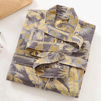 Womens Boho Floral Print Robe Lightweight Short Sleeve Bathrobe Soft Kimono Robes V-neck Loungewear with Pockets