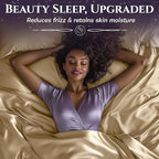 SLEEP SANCTUARY Satin Sheets King Size – 4 Piece Luxury Silky Bed Set, Softer Than Silk, 15" Deep Pocket, Cooling & Wrinkle-Free, Moisture-Wicking & Breathable for Hair & Skin (Ivory)