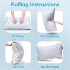 OAISZ Cooling Pillow King Size Set of 2, Shredded Memory Foam Bed Pillows for Sleeping, Adjustable Pillows with Cooling Cover, Soft Yet Supportive Memory Foam Pillows for Side Back Stomach Sleepers