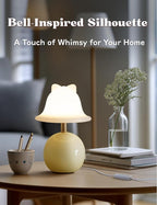 Joyzy Bell Table Lamp for Bedroom,Desk Bedside Small Lamps for Living Room Night Stands Lights Vintage Mushroom Lighting Decor Cute Modern Light,Unique Aesthetic Home Living Room Decor