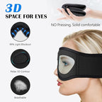 Sleep Headphones, Sleep Mask Bluetooth Wireless Music Eye Mask, Sleeping Headphones for Side Sleepers Sleep Mask with Bluetooth Headphones Ultra-Thin Stereo Speakers for Sleeping (Black)