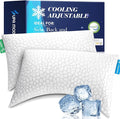 Cooling Pillow King Size Set of 2, Adjustable Bed Pillows for Sleeping, Luxury Shredded Memory Foam Side Sleeper Pillows, Firm Cervical Neck Pillow for Side Sleepers Neck Pain-Cool Cervical Pillows
