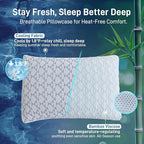Cotelovo Shredded Memory Foam Soft Bamboo Viscose Pillows Adjustable Hypoallergenic Hotel Quality Bed Pillows for Side, Back and Stomach Sleeper, Oeko-TEX Certified King Size Set of 2