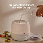 Frida Baby 3-in-1 Cool Mist Humidifier for Large Rooms, Top Fill Humidifier for Bedroom, Allergy Relief, 60 Hour Runtime + Nightlight, Auto Shut-Off, Quiet, Carry Handle, Essential Oil Diffuser