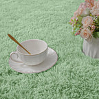 Green Fluffy Rugs for Living Room 5x7 ft - Ultra Soft Faux Fur Area Rug - Plush Non-Slip Shaggy Carpet for Bedroom, Kids Boys Girls Dorm Nursery Room
