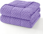 Topcee Weighted Blanket for Adults (20lbs 60"x80"), Minky Dots Heavy Blanket for Woman, Man Sleeping, Soft, Cozy and Cooling Weighted Throw Blankets, Machine Washable, Purple