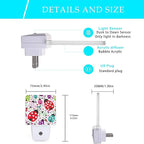 Ladybug Night Light,Cartoon Cute Ladybugs Plug in Night Lights Auto LED Lamp Energy Saving Square Lights for Boys Girls Men Women Gifts