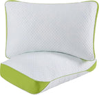 Luxury Hotel Cooling Pillow for Sleeping,Medium Firm Shredded Memory Foam Pillows Queen Size Set of 2,with Zipper Adjustable Supportive