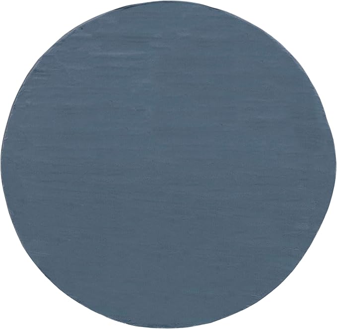 SAFAVIEH Washable Rug Faux Rabbit Fur Shag Collection - 6' Round, Dark Grey, Slip Resistant & Easy Cleaning, Ideal for Living Room, Bedroom, Kids Playroom, Nursery, Dining Space (FRF976H)