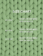 YnM Chunky Throw Blanket, Medium-Weight, Hand Knitted, Skin Friendly, Ventilated and Breathable, Machine Washable, Home Décor Piece for Couch, Sofa and Bed (Avocado Green, 50x70 Inch)
