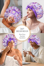 Double Layer Satin Bonnet with Detachable Eye Mask Night Cap for Curly Braids Hair Reduces Frizz Locks in Moisture