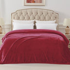 Exclusivo Mezcla Fleece Blanket Twin Size for Bed, Super Soft and Warm, All Season, Cozy, Plush, Lightweight, 60x80 Inches Deep Red