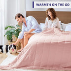 King Size Weighted Blanket for Adults (25 lbs, 80” x 87”, Pink Grey) Cooling Heavy Blanket for Sleeping Perfect for 240-260 lbs, Breathable Blanket for Adults & Couple All Season, Machine Washable