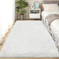 White Fluffy Area Rugs for Bedroom Living Room 4x6 Large Shaggy Soft Fur Throw Rug Non Slip Modern Indoor Furry Floor Carpet Washable Plush Fuzzy Kids Rug for Nursery, Baby, Teen Dorm Room