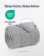 Mr. Sandman Weighted Blanket for Adults, Minky Dots Heavy Blanket for Woman, Man Sleeping/Calm, Soft, Cozy and Cooling Weighted Throw Blankets, Machine Washable, 60 x 80in, 20 Pounds, Grey