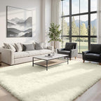 5x8 Area Rugs for Living Room: Soft Fluffy Shag Cream White Rugs for Bedroom, Non Slip Large Fuzzy Plush Rug Indoor Floor Carpet for Nursery Kids Boys Girls Room, Dorms, Playroom, Modern Home Decor
