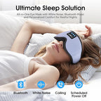 MUSICOZY White Noise Sleep Mask Headphones with 16 Soothing Sounds, Bluetooth Sleep Mask 3D Wireless Music Sleeping Headphones for Side Sleeper