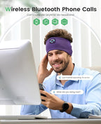 Navly Sleep Headphones Bluetooth Headband, Headband Headphones for Sleeping, Soft Long Time Play Sleeping Headsets with Built in Speakers Perfect for Workout,Running,Yoga,Travel